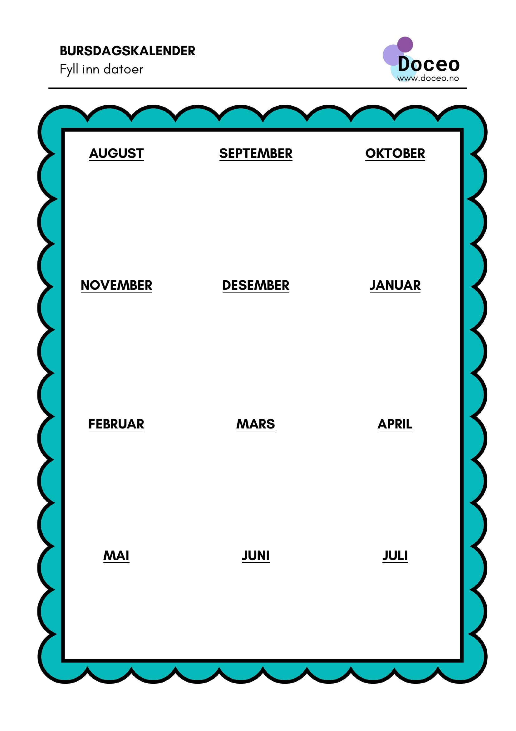 Bursdagskalender