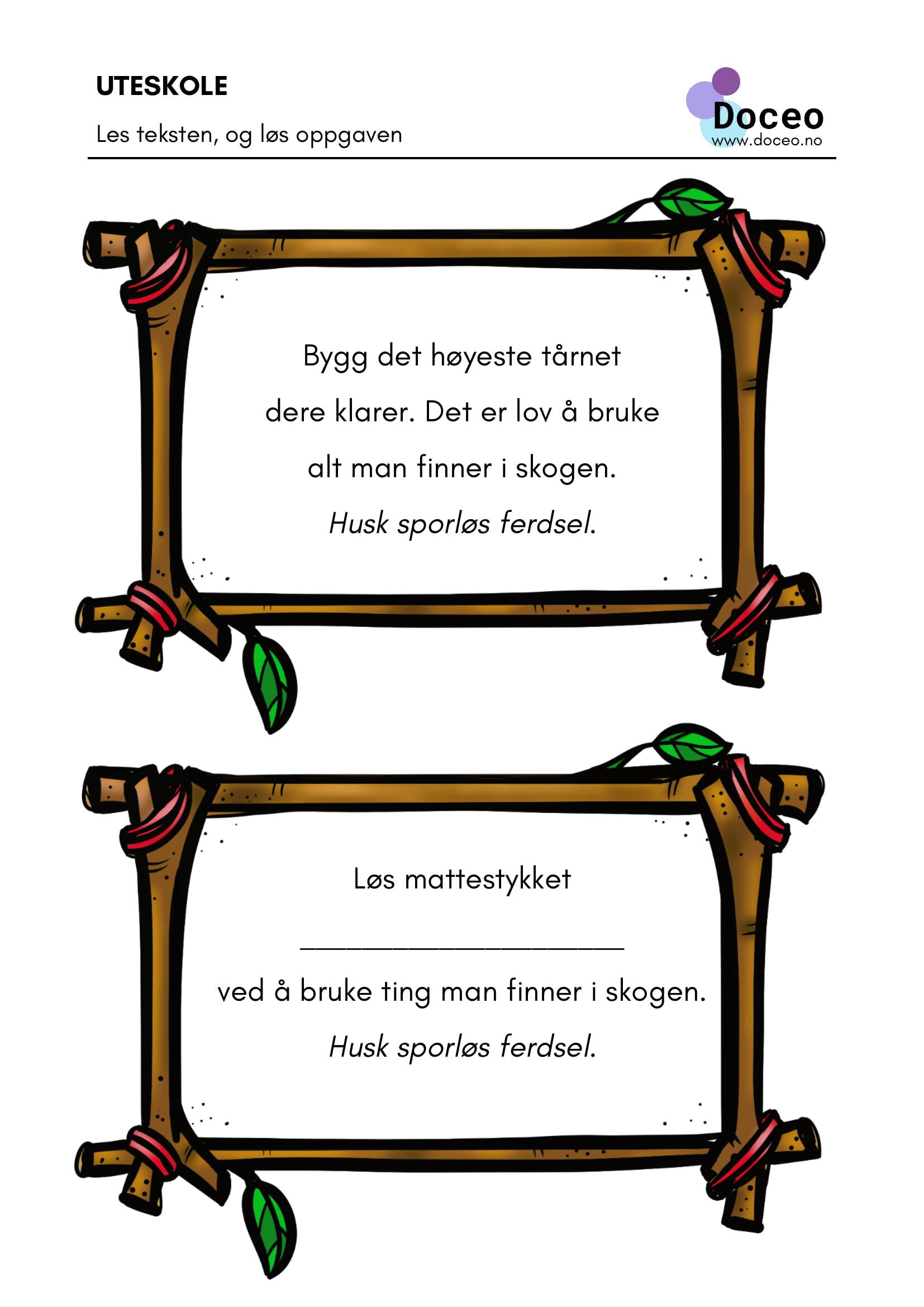 Uteskole - Sporløs ferdsel i skogen