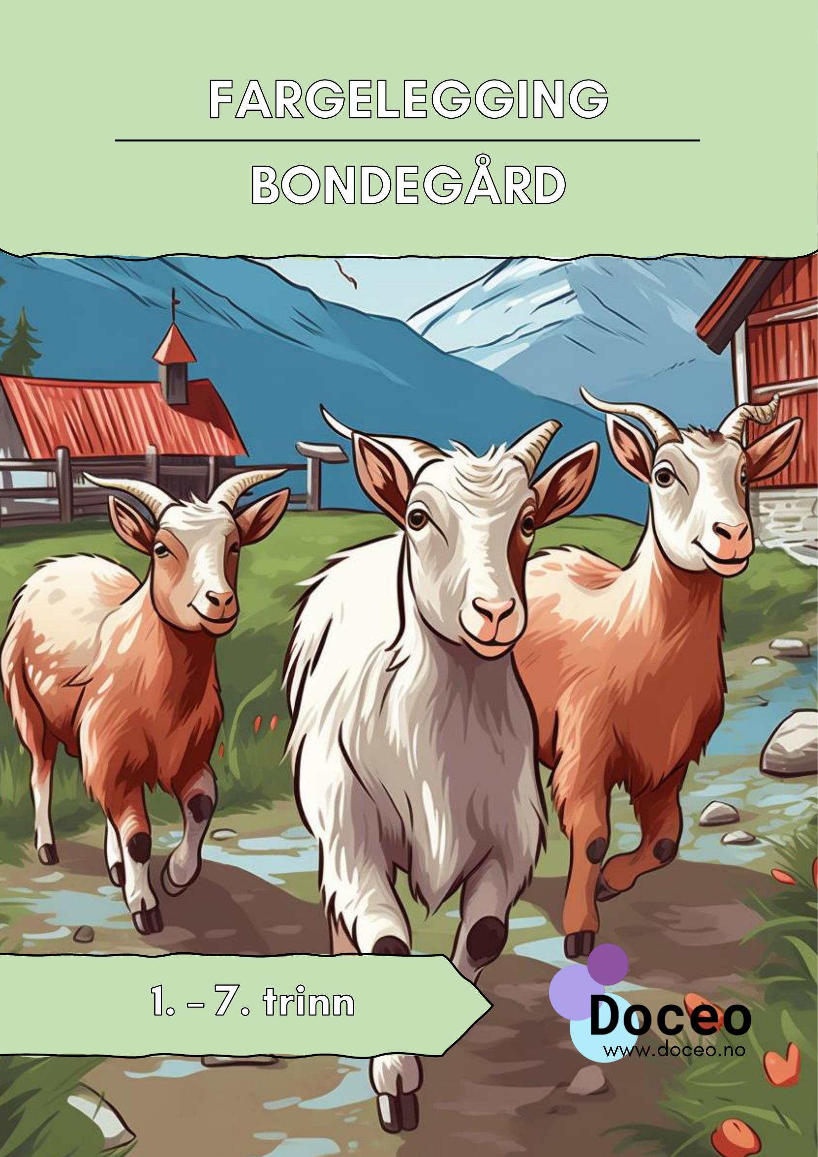 Bondegård – Fargelegging, 1.-7. trinn