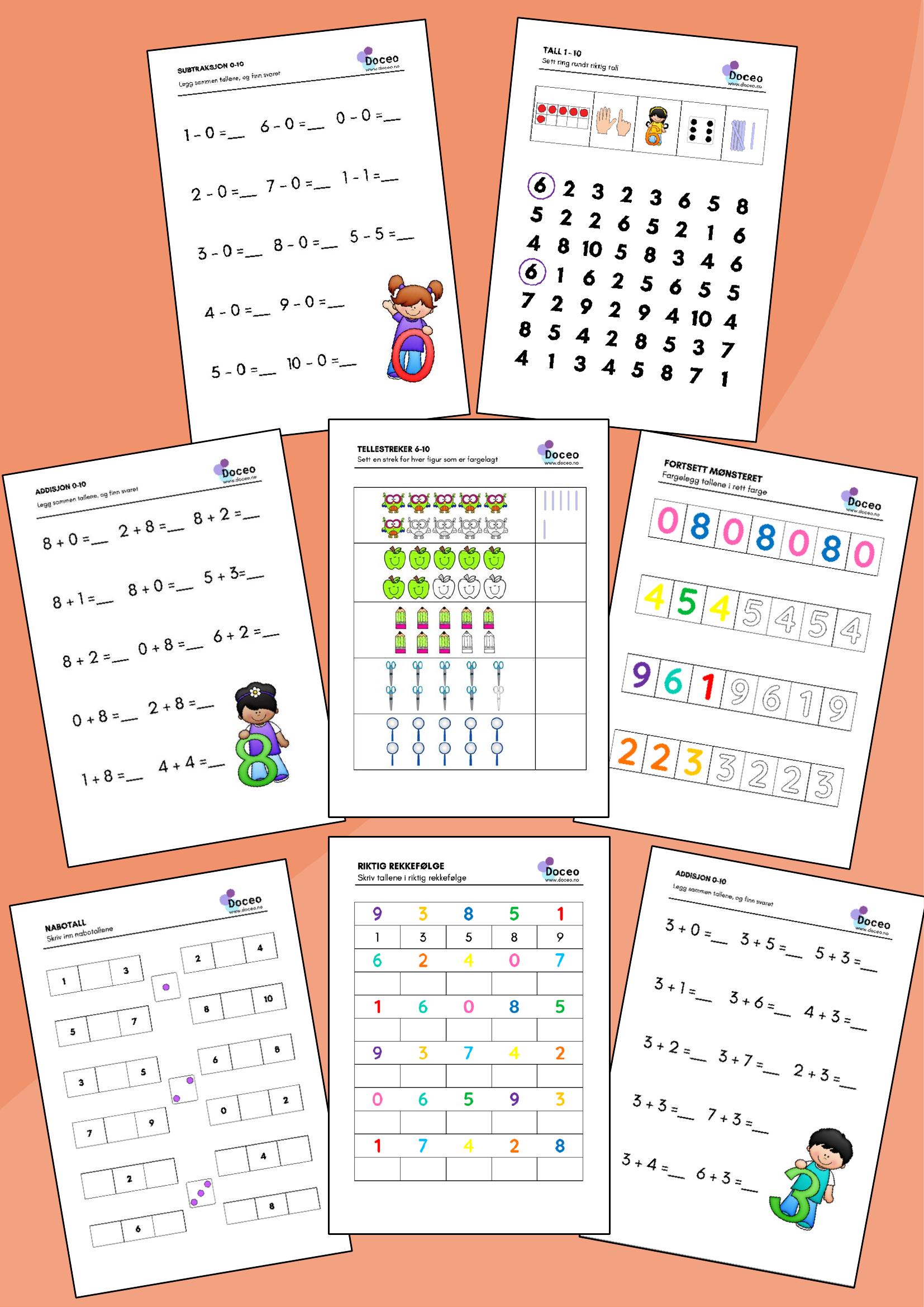 Matematikk - Arbeidshefte 0-10, 1. trinn - Bilde 2