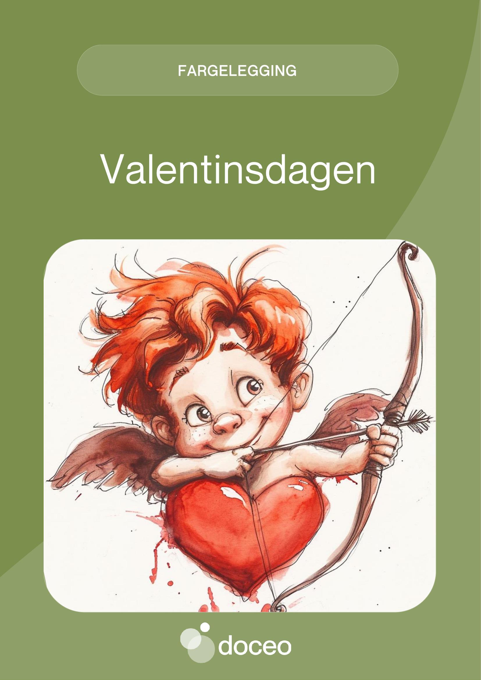 Valentinsdagen – Fargelegging, 1.-7. trinn