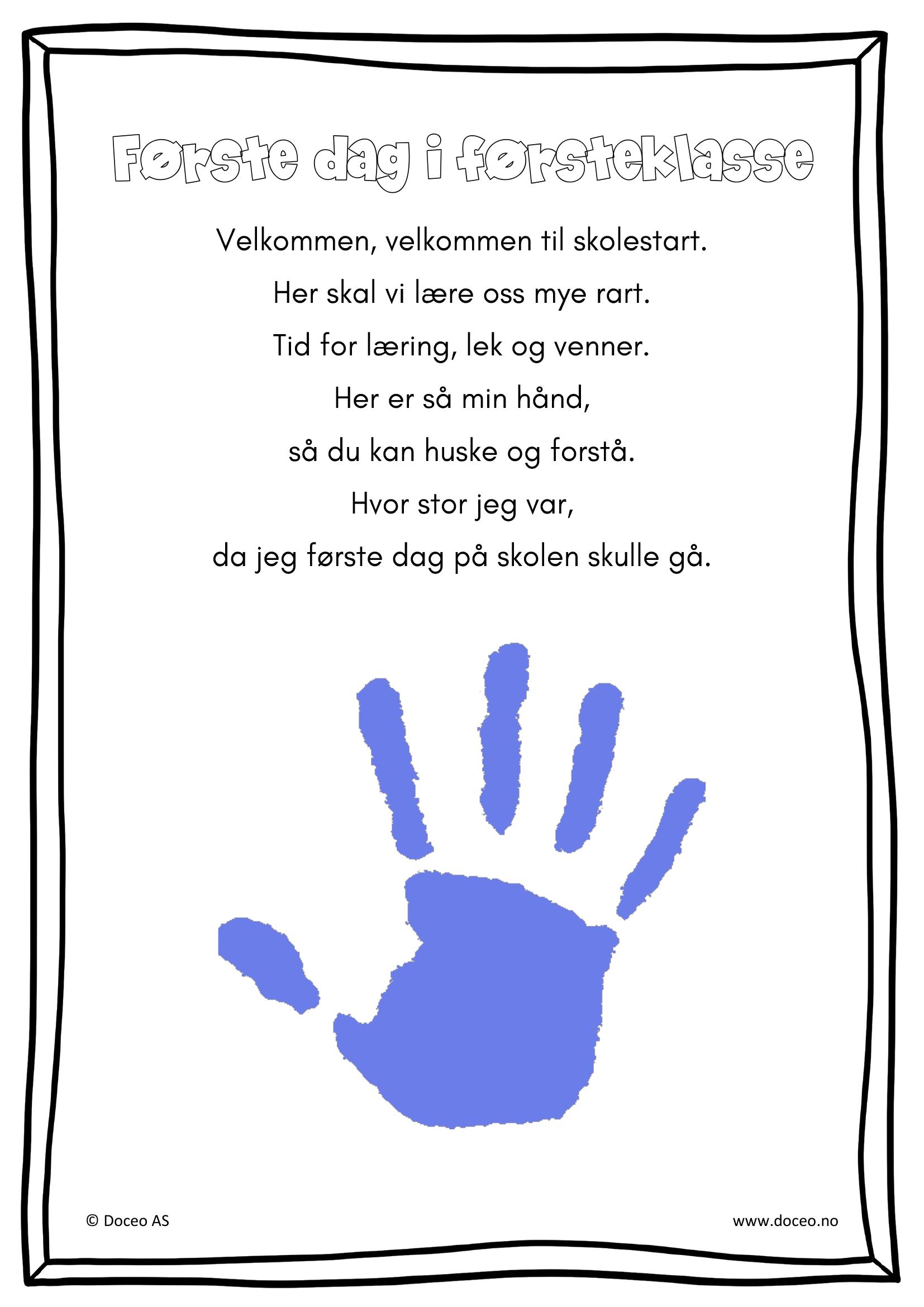 Håndavtrykk skolestart